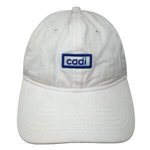 Cadi Snapback Cap White One Size Adjustable Embroidered 6 Panel Cotton
